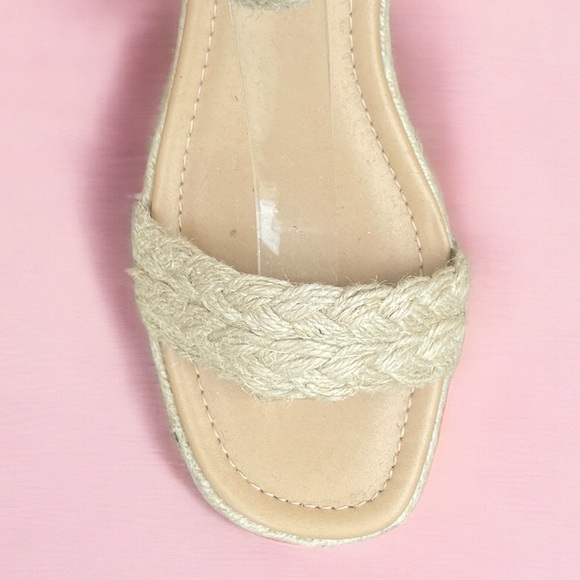 New Straw Style! Soda Shoes Swing Natural Raffia Ankle Strap Platform Wedge Heel - Picture 4 of 8